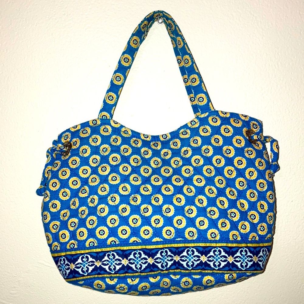 Vera Bradley Sherry Handbag Riviera Blue & Yellow